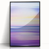 Framed acrylic artwork showcasing an abstract landscape design with vibrant colors, featuring a black frame, ideal for modern home decor and artistic spaces.