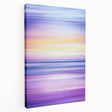 Abstract landscape stretched canvas artwork showcasing a vibrant blend of blues, greens, and earthy tones, ideal for modern home decor. The side view highlights the canvas's sleek edges and texture, perfect for enhancing any interior space.