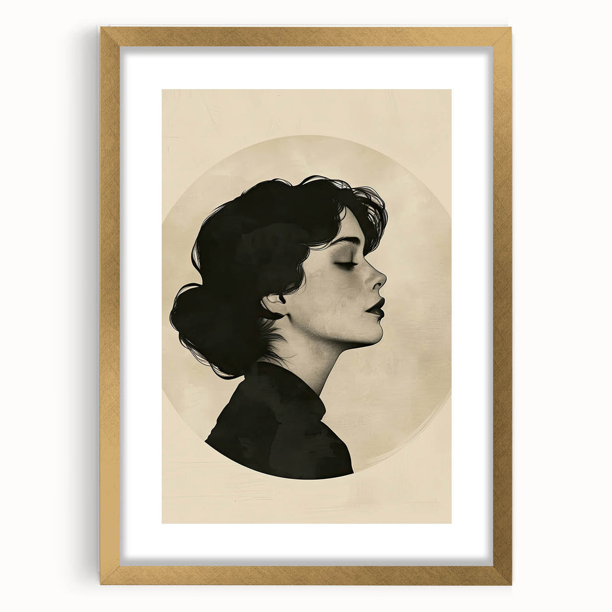 Abstract minimalist wall art in a gold frame featuring a textured design, displayed against a neutral backdrop, ideal for modern home decor.