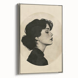 Abstract minimalist wall art framed in silver, showcasing a unique geometric design with soft color tones, ideal for modern home decor and art enthusiasts.