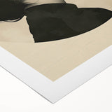 Abstract minimalist wall art on rolled canvas, showcasing soft pastel colors and geometric shapes, perfect for modern home decor or office interiors.