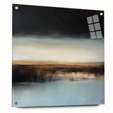 Minimalist Abstract Wall Art – Earthy Brown and Sky Blue Canvas