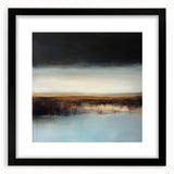 Minimalist Abstract Wall Art – Earthy Brown and Sky Blue Canvas