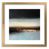 Minimalist Abstract Wall Art – Earthy Brown and Sky Blue Canvas