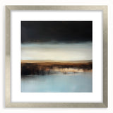 Minimalist Abstract Wall Art – Earthy Brown and Sky Blue Canvas