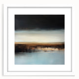 Minimalist Abstract Wall Art – Earthy Brown and Sky Blue Canvas