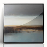 Minimalist Abstract Wall Art – Earthy Brown and Sky Blue Canvas