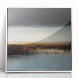 Minimalist Abstract Wall Art – Earthy Brown and Sky Blue Canvas