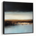 Minimalist Abstract Wall Art – Earthy Brown and Sky Blue Canvas