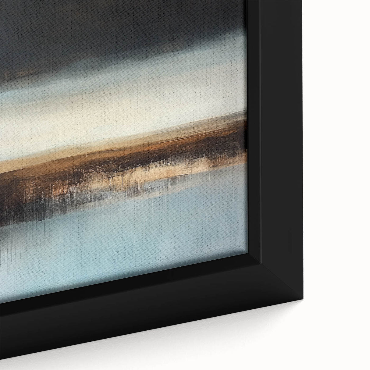 Minimalist Abstract Wall Art – Earthy Brown and Sky Blue Canvas