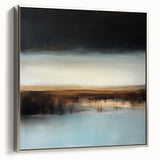 Minimalist Abstract Wall Art – Earthy Brown and Sky Blue Canvas