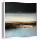 Minimalist Abstract Wall Art – Earthy Brown and Sky Blue Canvas