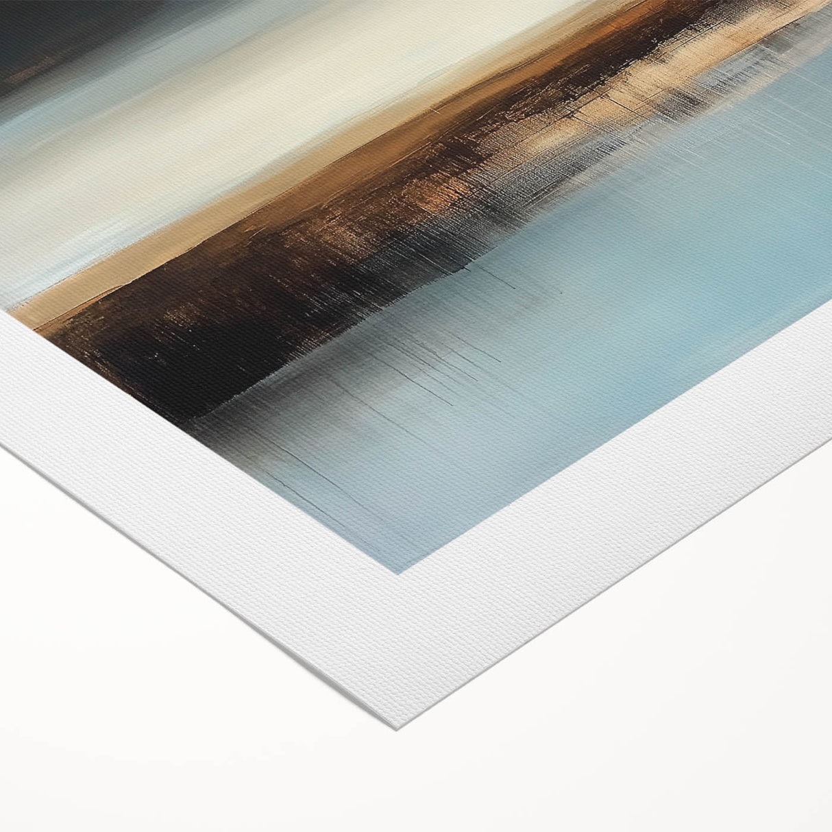 Minimalist Abstract Wall Art – Earthy Brown and Sky Blue Canvas