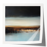 Minimalist Abstract Wall Art – Earthy Brown and Sky Blue Canvas