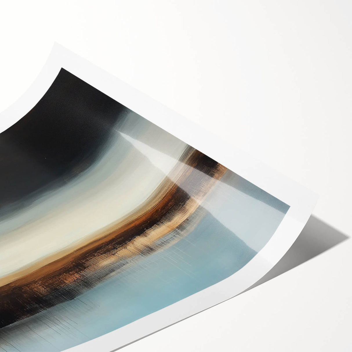 Minimalist Abstract Wall Art – Earthy Brown and Sky Blue Canvas