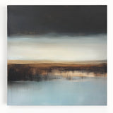 Minimalist Abstract Wall Art – Earthy Brown and Sky Blue Canvas