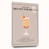 Large abstract wall art on acrylic glass depicting various food and drink items in bright colors.