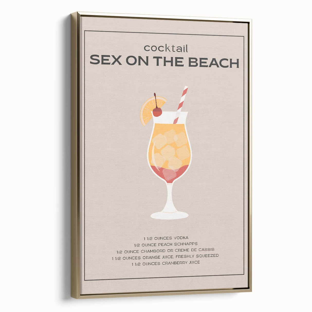 Framed canvas featuring vintage poster art of a landscape with muted gold and black tones, ideal for bedroom wall decor.