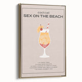 Framed canvas featuring vintage poster art of a landscape with muted gold and black tones, ideal for bedroom wall decor.