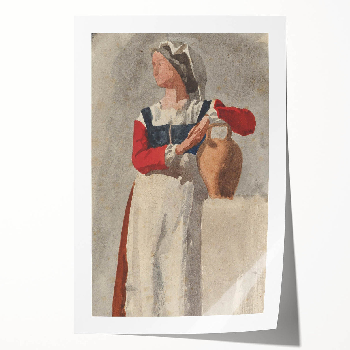Impressionist Portrait Wall Art - Degas' Italian Woman with Water Jug Print