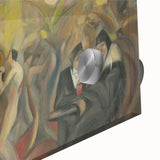 Abstract Paris Café Wall Art - Modern Warm Toned Social Scene Decor