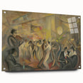 Abstract Paris Café Wall Art - Modern Warm Toned Social Scene Decor