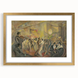 Abstract Paris Café Wall Art - Modern Warm Toned Social Scene Decor