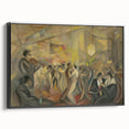 Abstract Paris Café Wall Art - Modern Warm Toned Social Scene Decor
