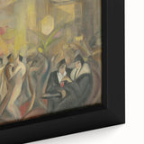 Abstract Paris Café Wall Art - Modern Warm Toned Social Scene Decor