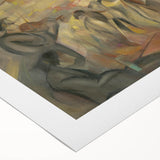 Abstract Paris Café Wall Art - Modern Warm Toned Social Scene Decor