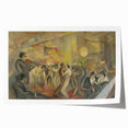 Abstract Paris Café Wall Art - Modern Warm Toned Social Scene Decor