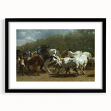 Realism Art Print - Paris Horse Market Scene, Dynamic Historical Painting