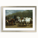 Realism Art Print - Paris Horse Market Scene, Dynamic Historical Painting