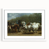 Realism Art Print - Paris Horse Market Scene, Dynamic Historical Painting