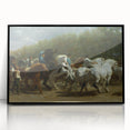 Realism Art Print - Paris Horse Market Scene, Dynamic Historical Painting