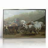 Realism Art Print - Paris Horse Market Scene, Dynamic Historical Painting