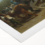 Realism Art Print - Paris Horse Market Scene, Dynamic Historical Painting