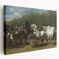 Realism Art Print - Paris Horse Market Scene, Dynamic Historical Painting