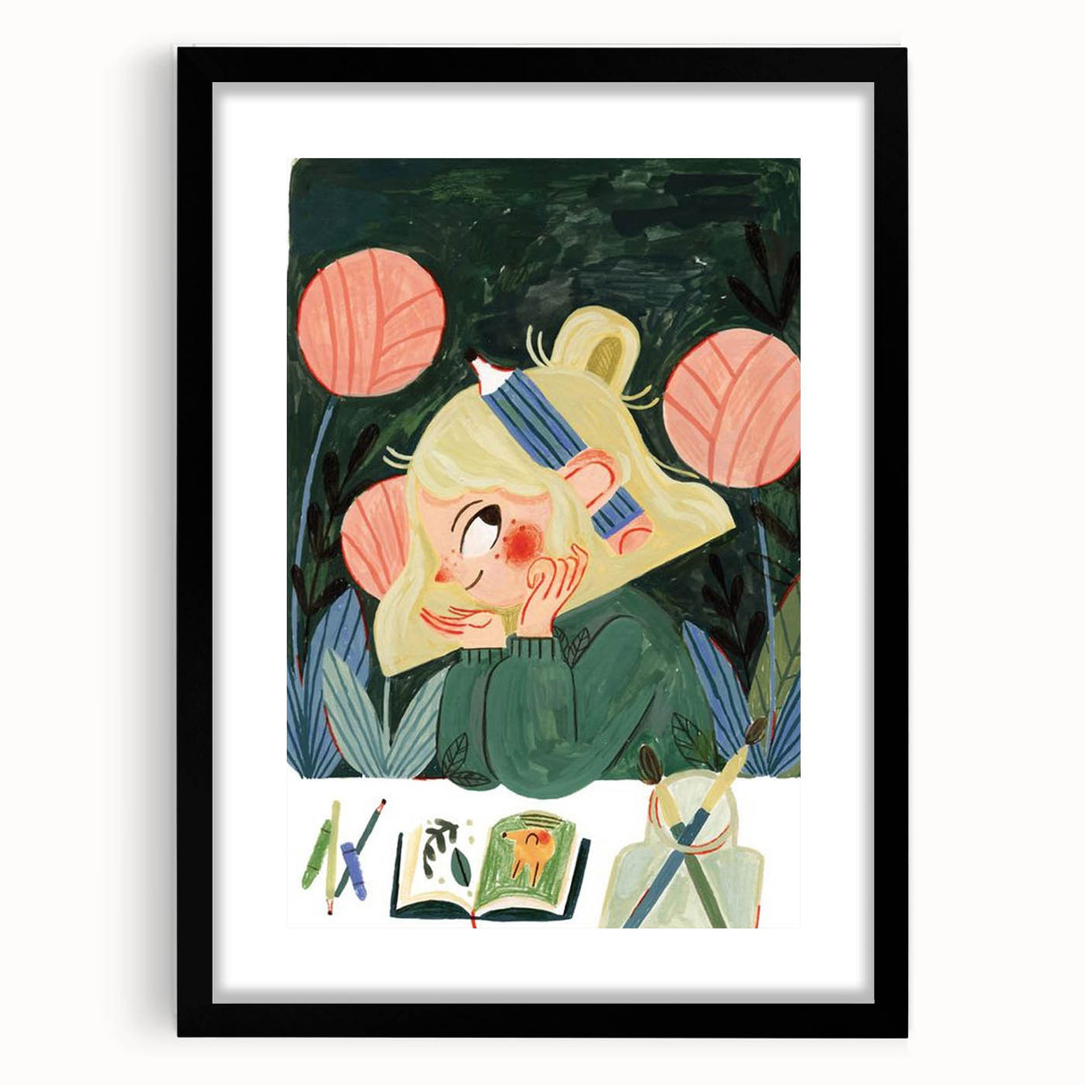 Creative Art Girl Girls Room Wall Art – Kids Room Art Print