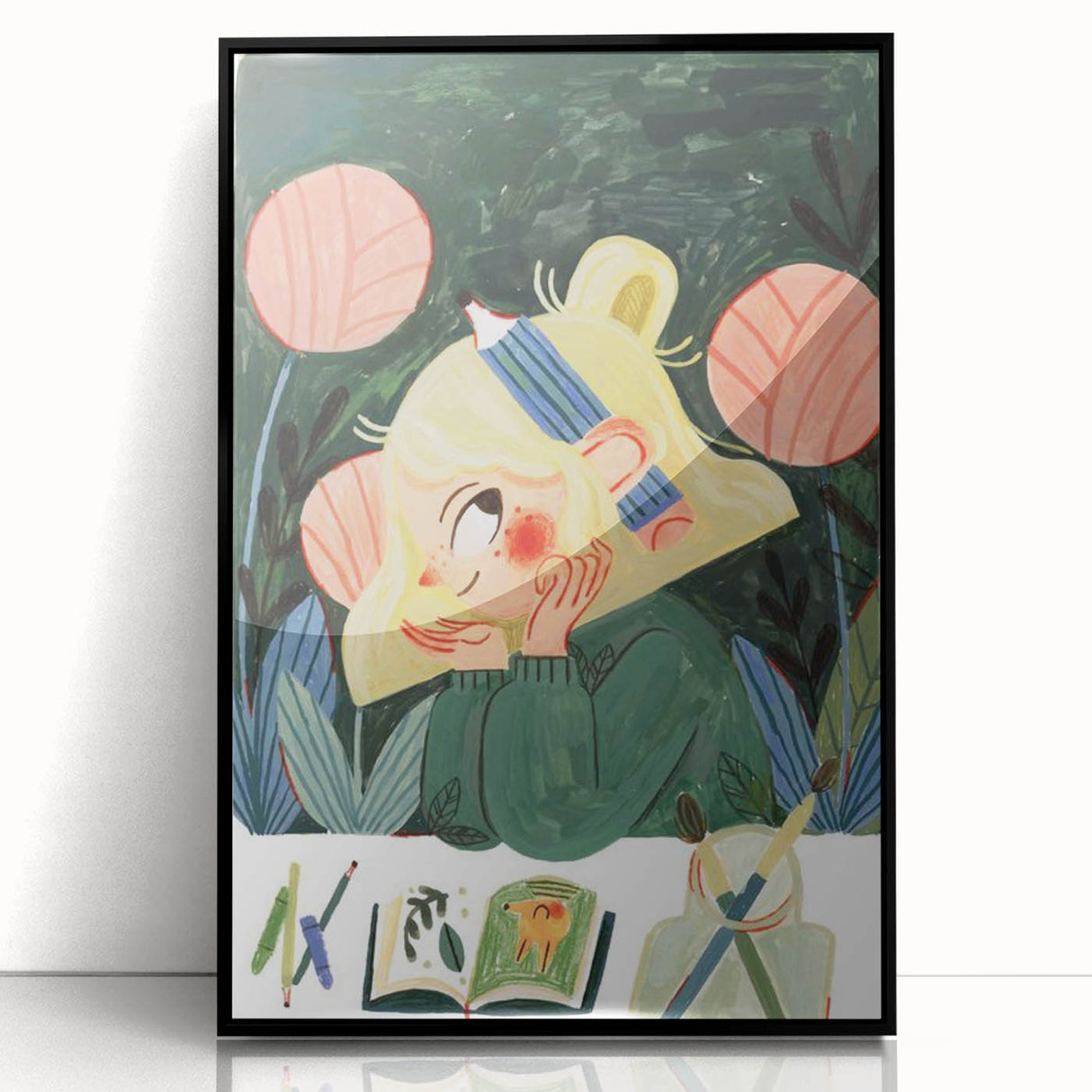 Creative Art Girl Girls Room Wall Art – Kids Room Art Print