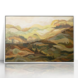 Acrylic print of an art deco poster featuring a modern art wall decor with autumnal hues, ideal for nursery wall art.