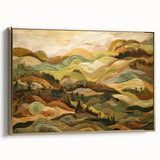 Black and white landscape art painting on framed canvas, featuring a vintage poster style, ideal for bedroom wall decor.
