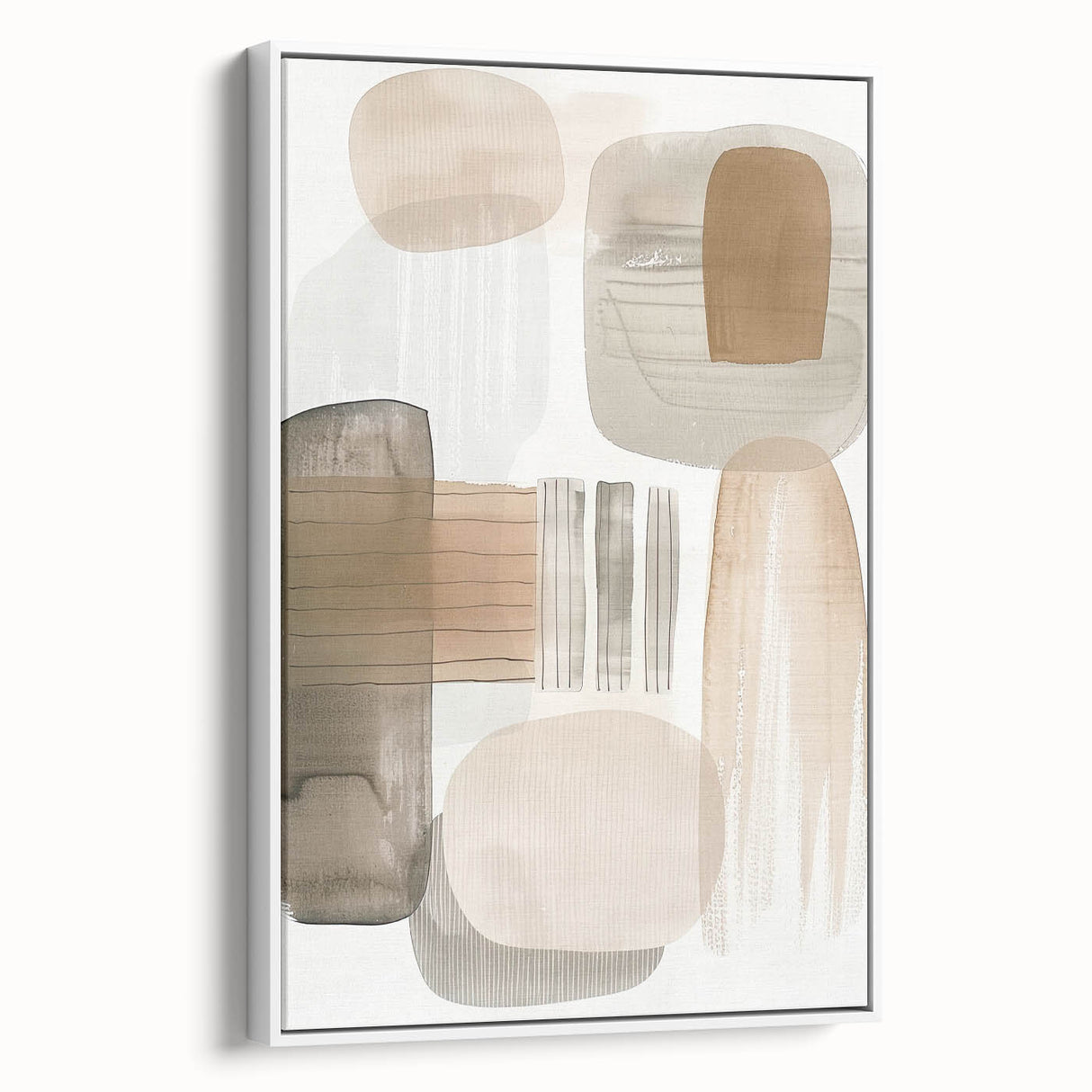 Modern Dining Room Wall Art - Neutral Abstract Canvas Print