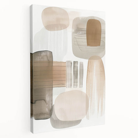 Modern Dining Room Wall Art - Neutral Abstract Canvas Print