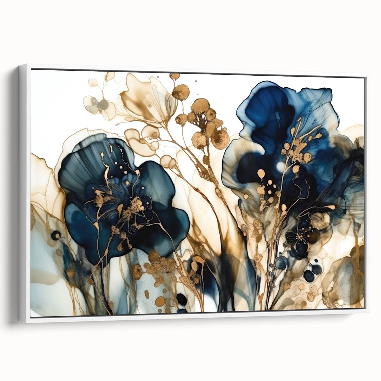 Elegant Ink Floral Living Room Wall Art – Modern Canvas & Prints