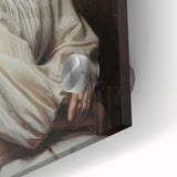 Abstract figurative acrylic painting on glass showcasing vibrant colors and intricate details, emphasizing modern artistic expression and depth in design. Perfect for contemporary decor.