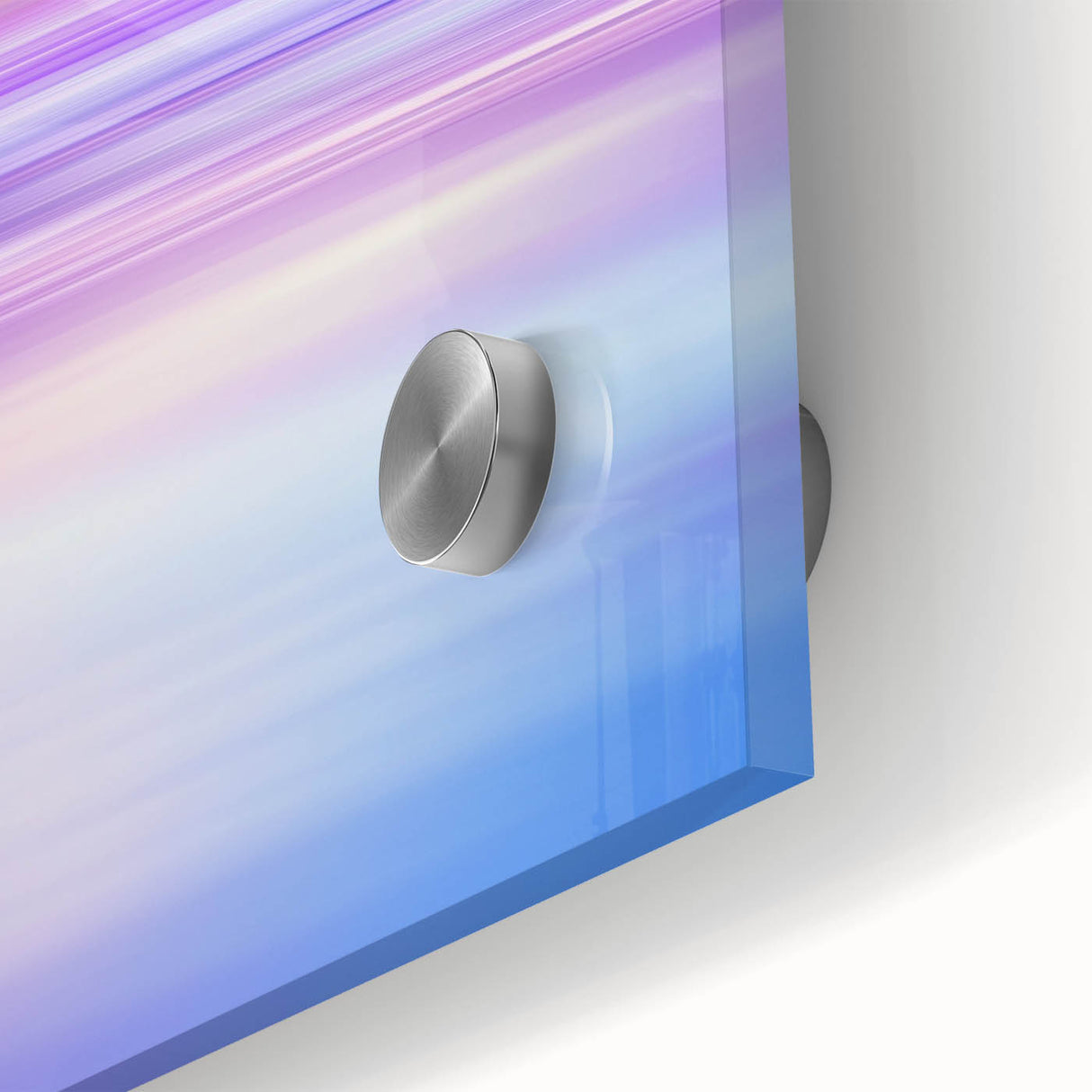 Close-up of an abstract landscape design on acrylic glass, showcasing vibrant colors and intricate textures, perfect for modern home decor or art enthusiasts.