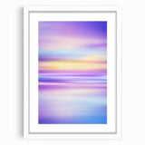 Abstract landscape art print in a white frame with a mat, showcasing vibrant colors and dynamic shapes, ideal for modern home decor and gallery displays.