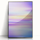 Framed abstract landscape artwork in silver acrylic, showcasing vibrant colors and fluid shapes, perfect for modern home decor and enhancing interior spaces.
