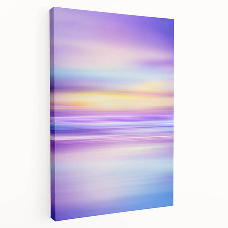 Abstract landscape stretched canvas artwork showcasing vibrant colors and fluid shapes, ideal for modern home decor. This side view highlights the canvas's rich texture and depth, making it a captivating centerpiece for any room.